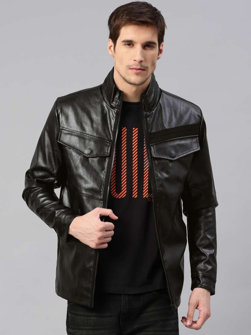 Buy HRX by Hrithik Roshan Men Black Solid Biker Jacket Jackets for Men 1861842 Myntra