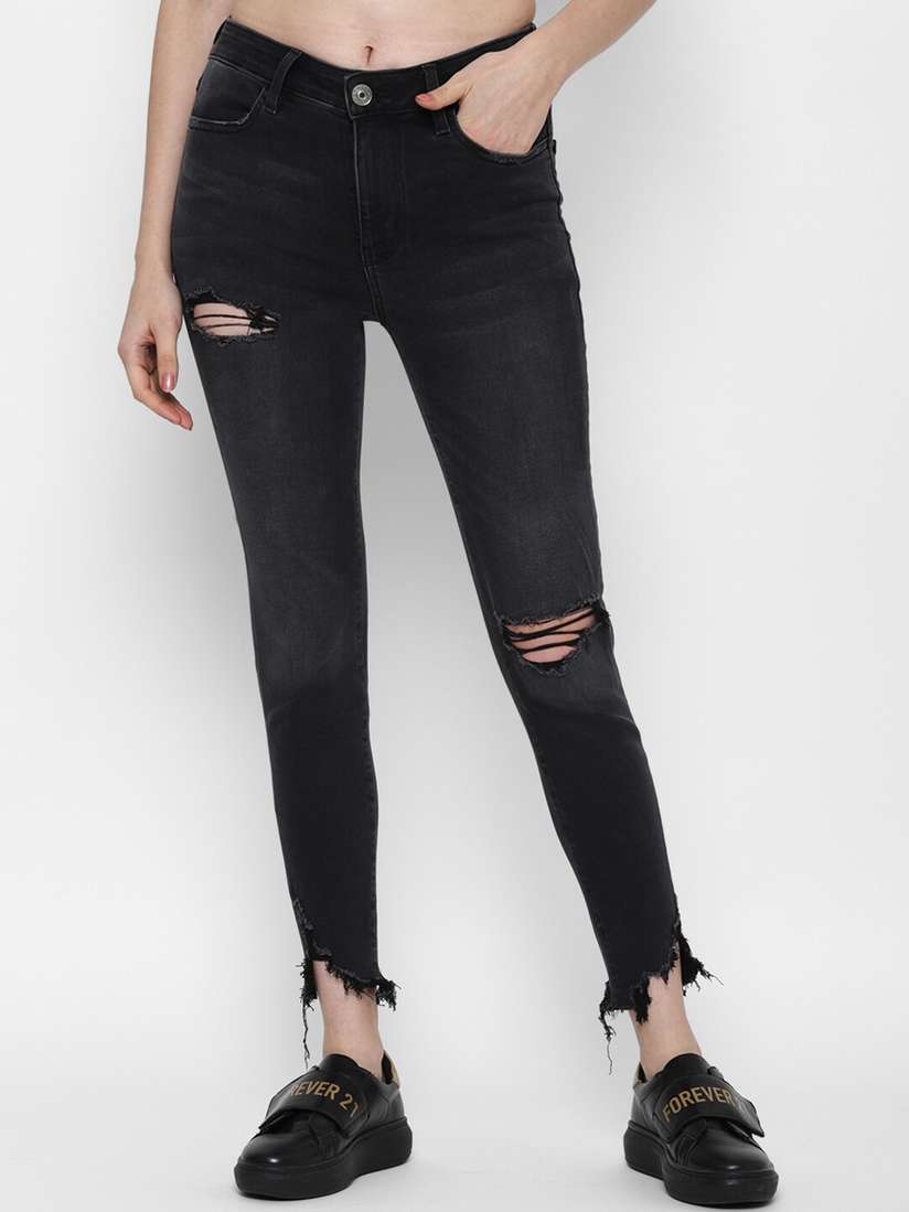 Buy AMERICAN EAGLE OUTFITTERS Women Black Slim Fit Mildly
