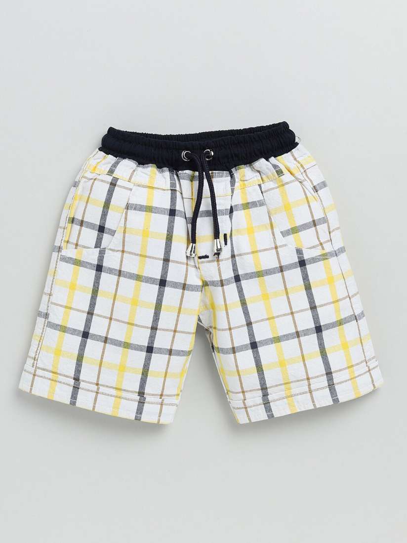 Buy Nottie Planet Boys Yellow Checked Shorts Shorts for Boys 18623916 Myntra