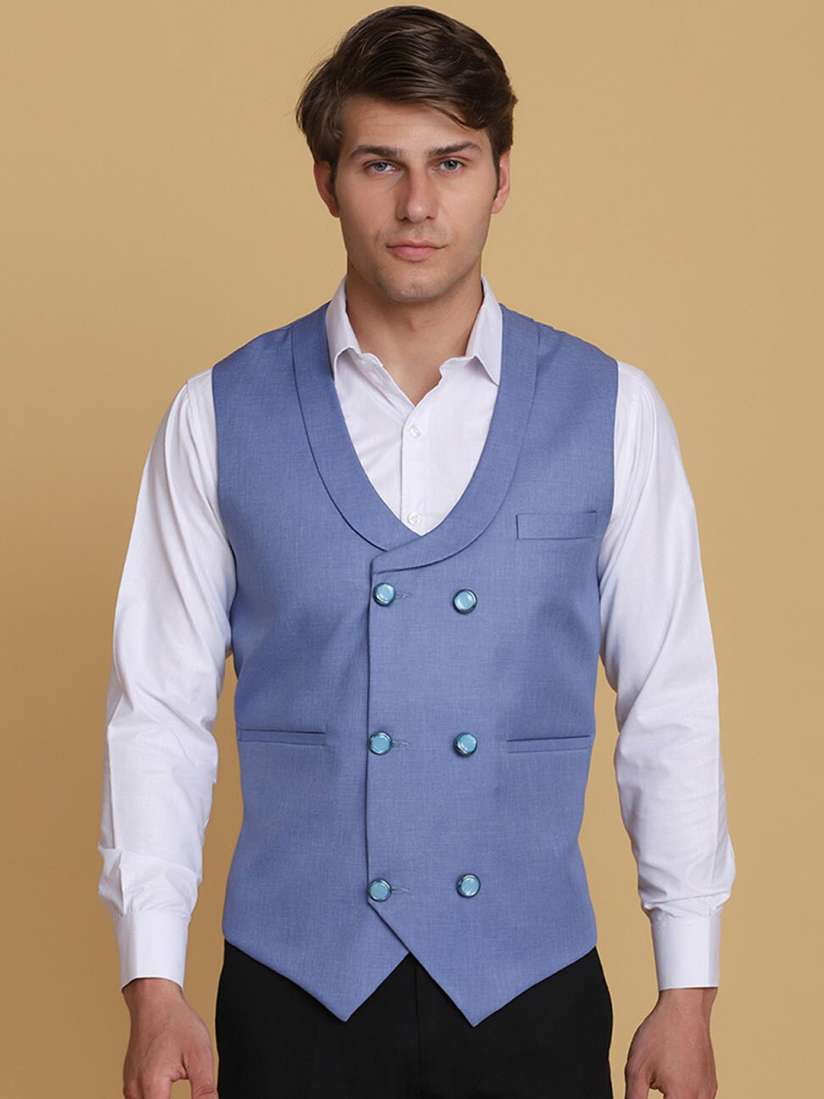 Buy TAHVO Men Blue Solid Formal Waistcoat Waistcoat for Men 18629484 Myntra