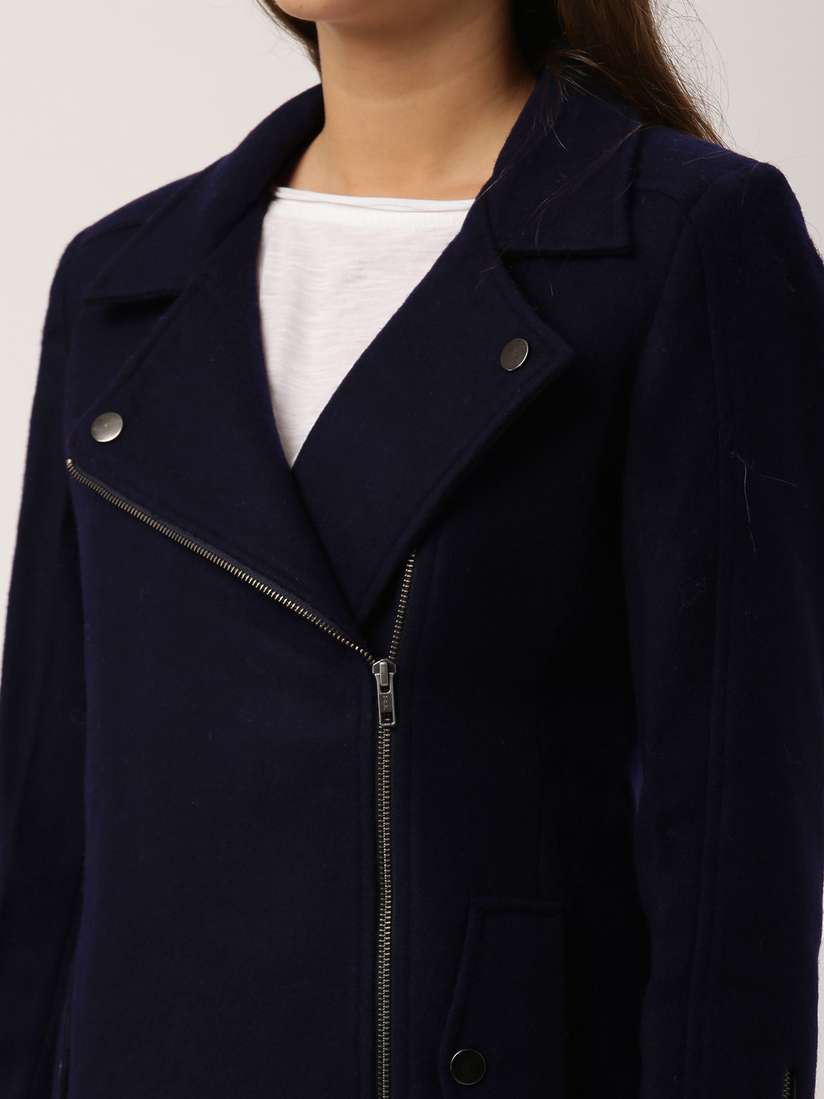 Suede Coat Ladies Navy Mac Coat PRINCIPLES Womens Dark Navy
