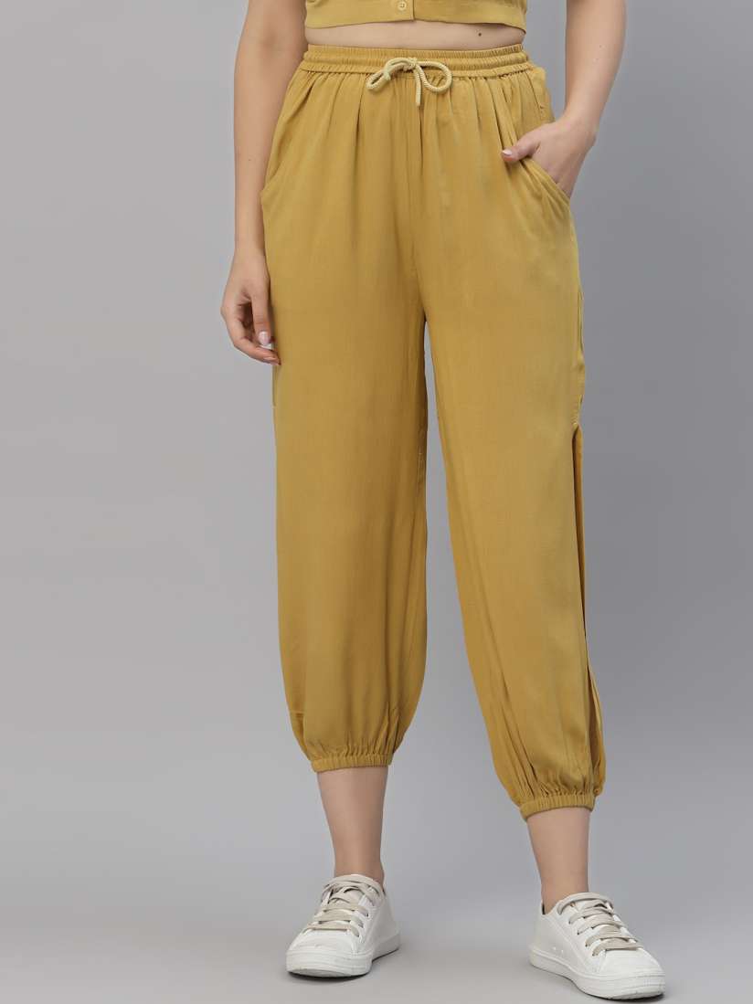 Mustard yellow joggers new arrivals
