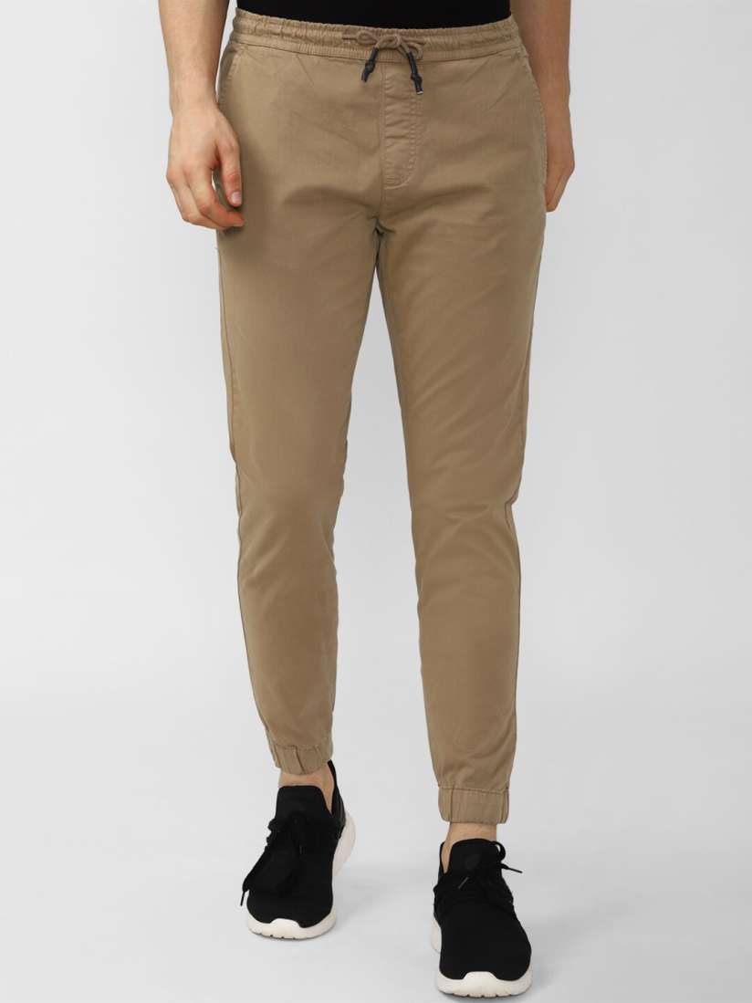 Buy Peter England Casuals Men Khaki Slim Fit Cotton Joggers Trousers Trousers for Men 18641092 Myntra