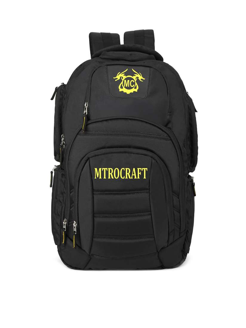 Buy MTROCRAFT Unisex Black Yellow Colourblocked Backpack with Reflective Strip Backpacks for Unisex 18642568 Myntra