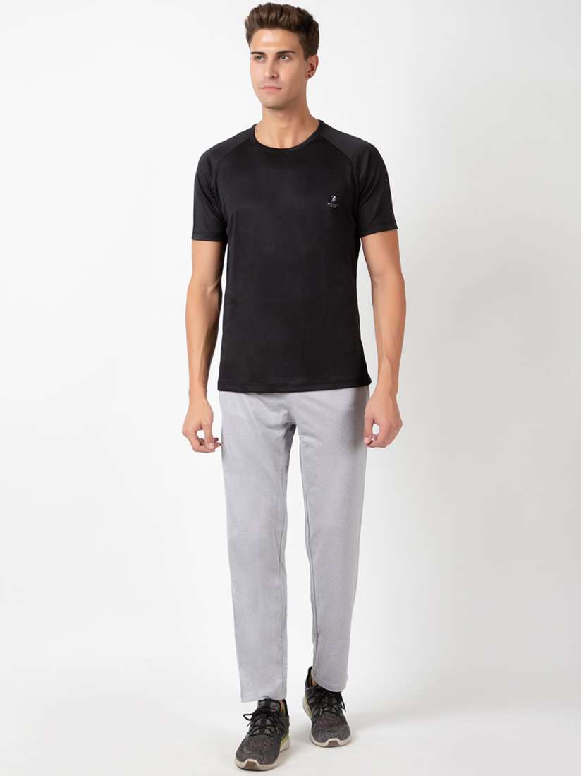 Grey joggers black shirt clearance
