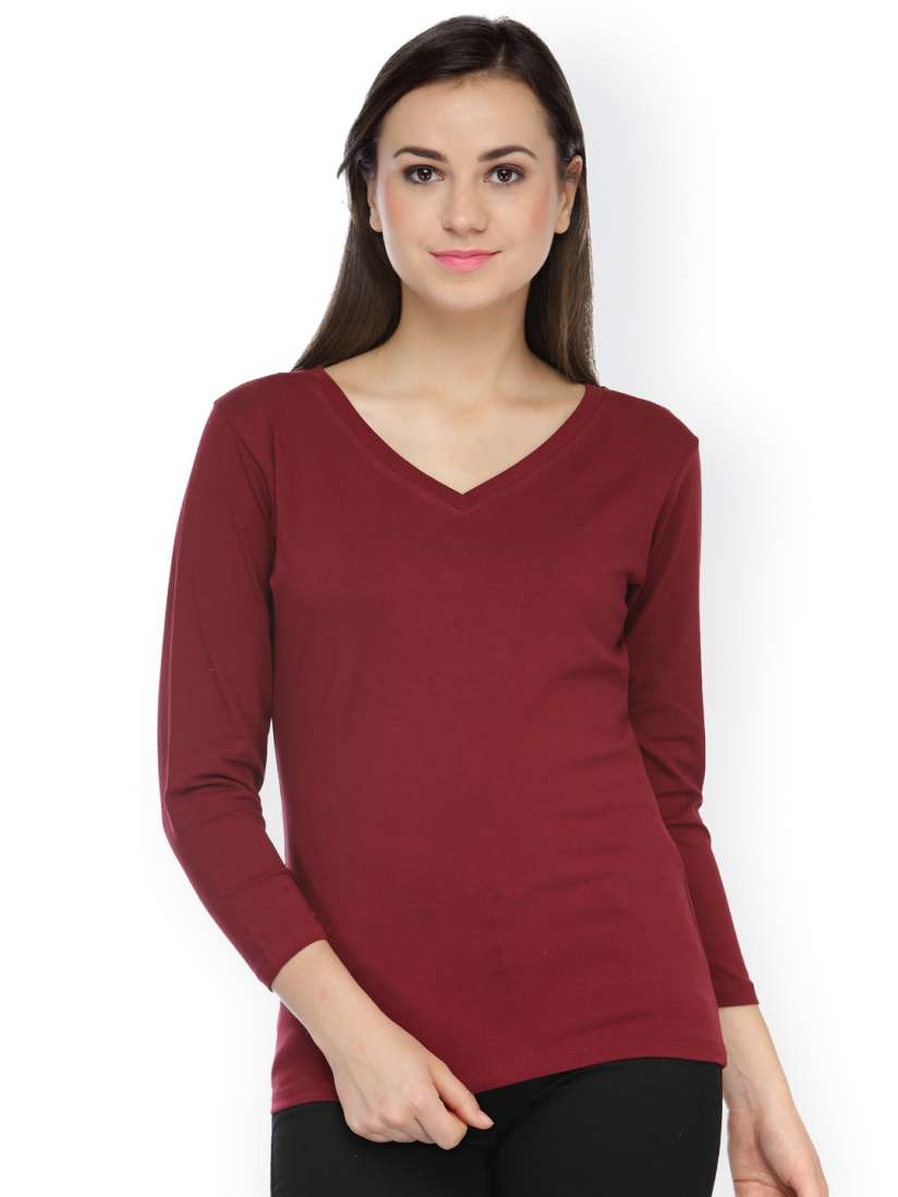 Buy Alba Maroon T Shirt Tshirts for Women Myntra