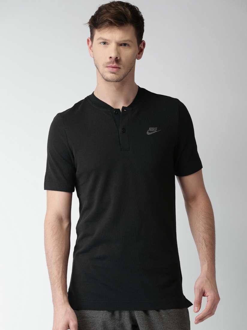 Buy Nike Men Black Solid AS NSW GSP SS KNT POLO T Shirt Tshirts for Men Myntra