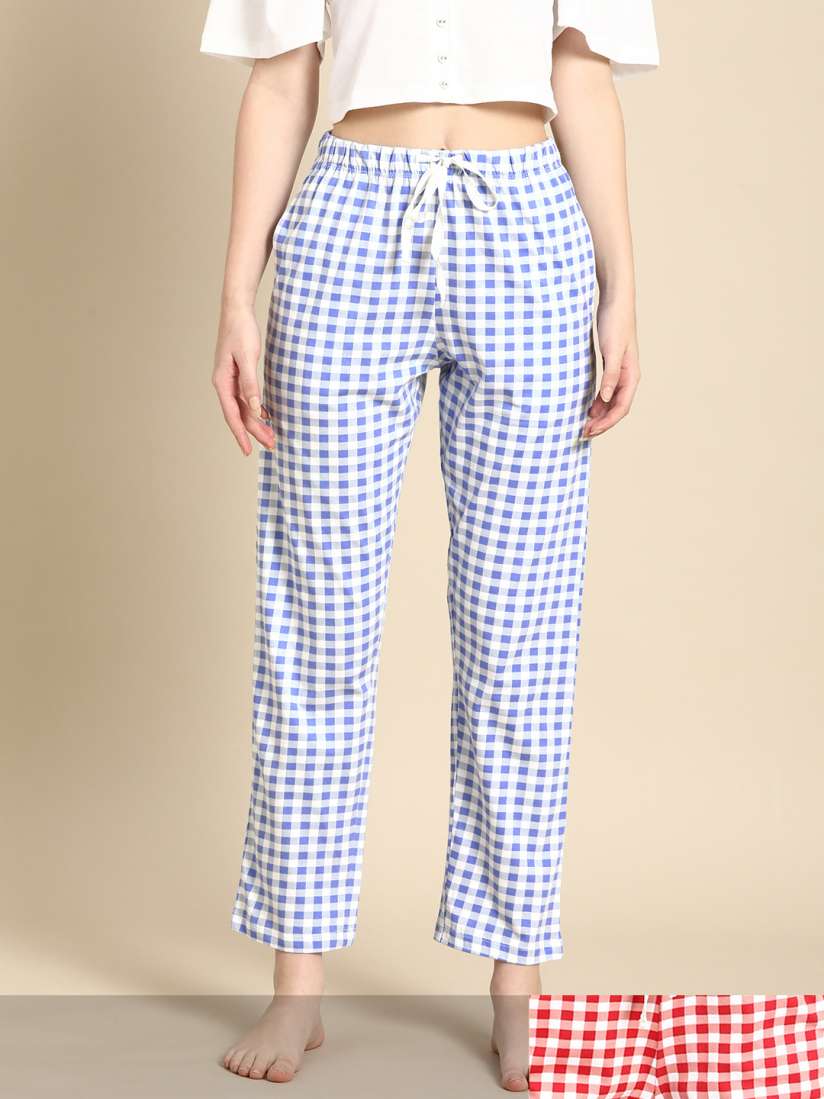 Buy Dreamz by Pantaloons Women Pack of 2 Checked Pyjamas Lounge Pants for Women 18659858 Myntra