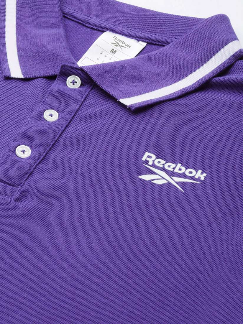 Buy Reebok Classic Men Purple Wardrobe Color Essesntials Polo Collar T shirt Tshirts for Men 18666746 Myntra