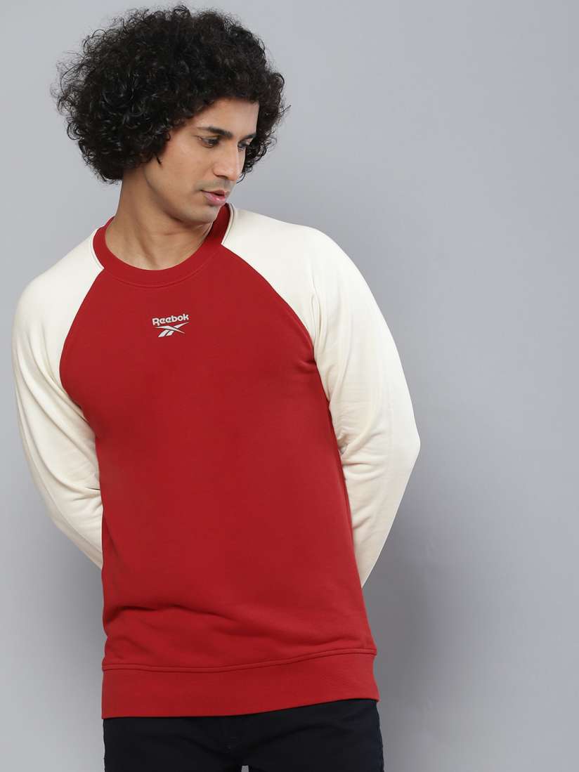 Reebok red sweatshirt sales