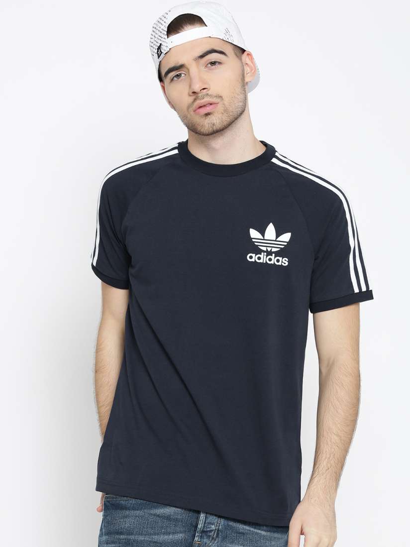Buy Adidas Originals Men Navy CLFN Solid Round Neck T Shirt Tshirts for Men Myntra