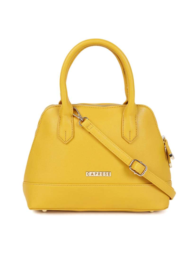 Buy Caprese Mustard Yellow Solid Handheld Bag Handbags for Women 1867873 Myntra