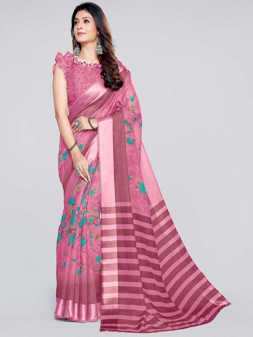 Buy KALINI Purple Floral Saree Sarees for Women 18682100 Myntra