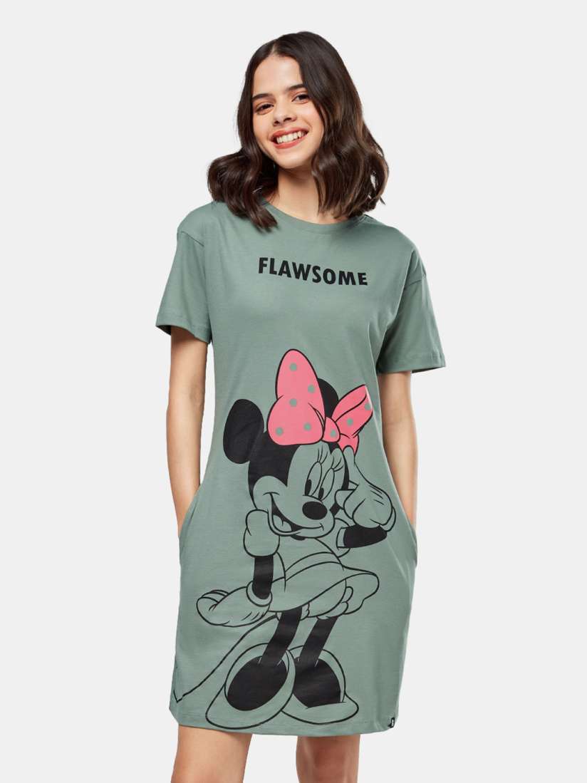 Buy The Souled Store Grey Printed Pure Cotton T shirt Dress Dresses for Women 18687276 Myntra