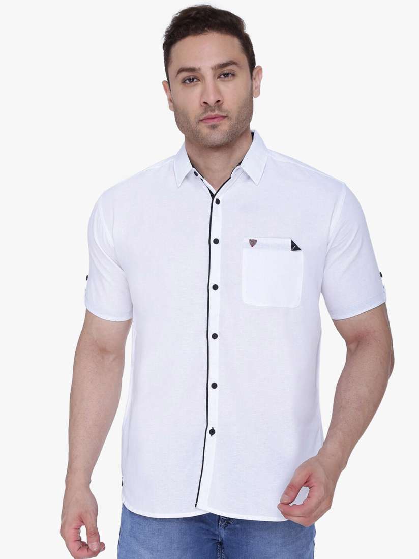 Buy Kuons Avenue Men White Smart Slim Fit Half Sleeve Casual Shirt Shirts for Men 18689450 Myntra