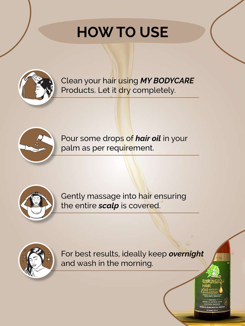 Buy MY BODYCARE Premium Bhringraj Hair Growth Oil For Hairfall Control Stress Relief 200ml Hair Oil for Unisex 18690430 Myntra