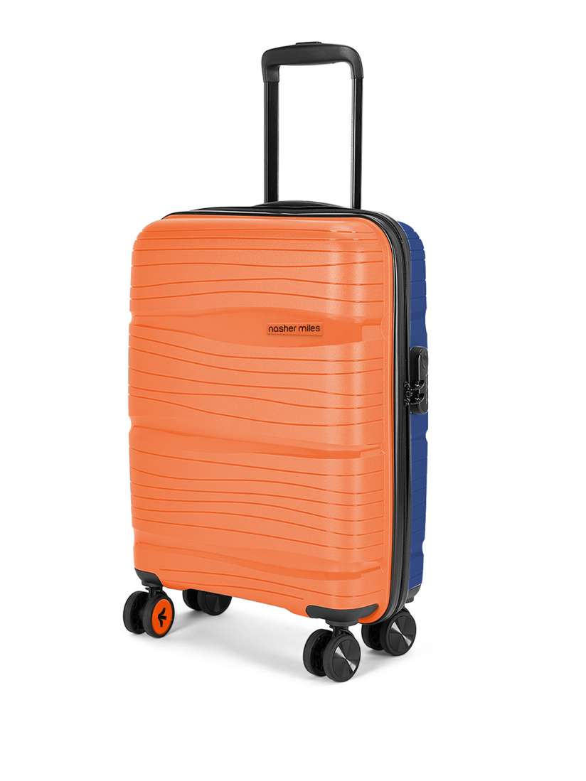 Buy Nasher Miles Orange Textured Hard Sided Polypropylene Cabin Trolley Bag Trolley Bag for Unisex 18691192 Myntra