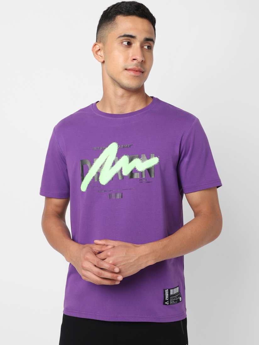 Buy Street Armor by Pantaloons Men Purple Printed T shirt Tshirts for Men 18697516 Myntra