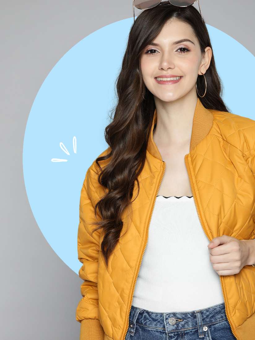 Ladies mustard quilted jacket store
