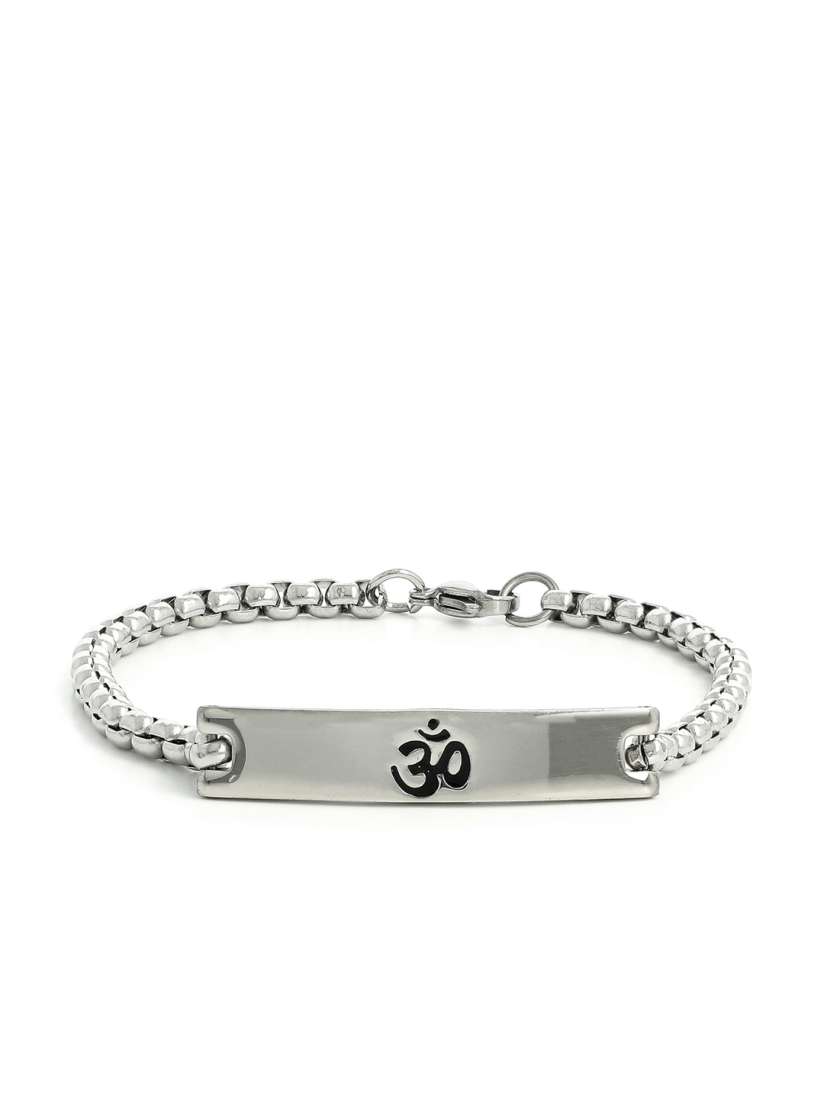 Om bracelet silver mens sales