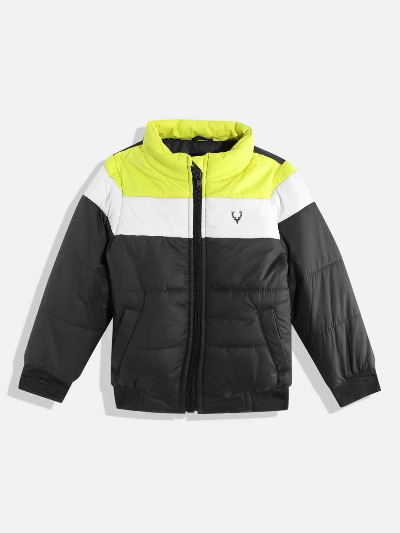 Buy Allen Solly Junior Boys Black White Colourblocked Padded Jacket Jackets for Boys 18718582 Myntra