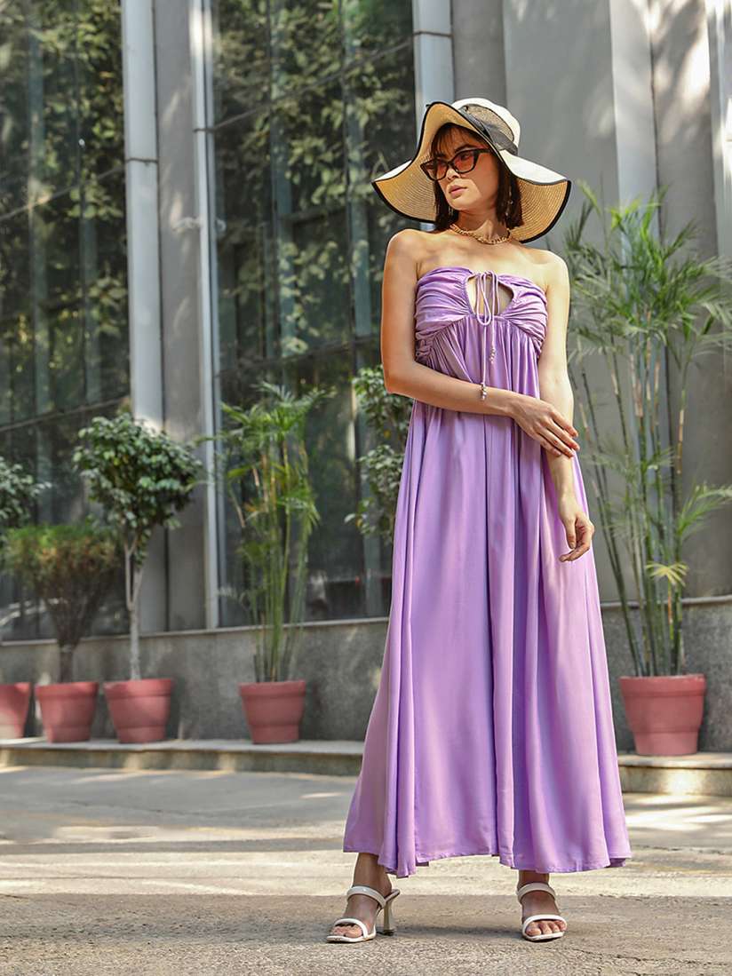 Lavender maxi dress casual 2025