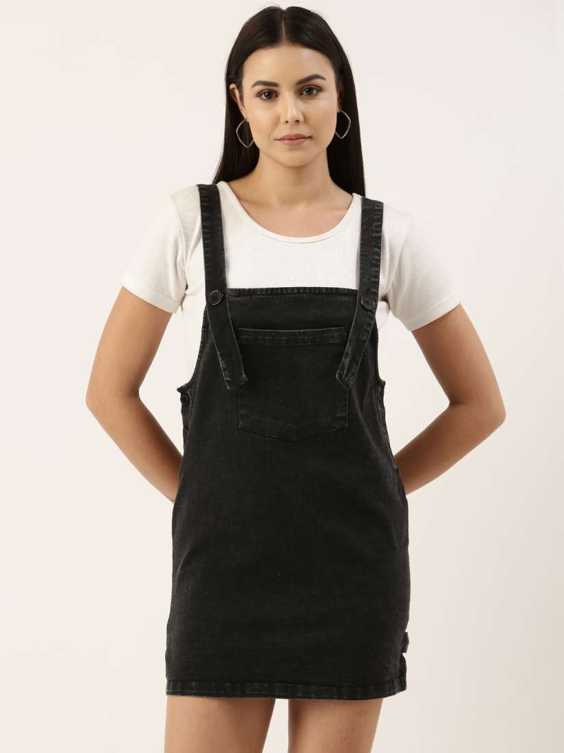 Ladies black pinafore shop