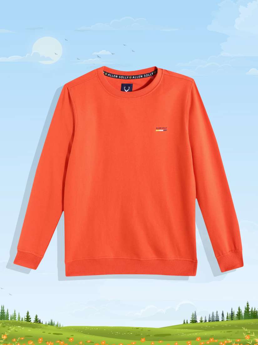 Buy Allen Solly Junior Boys Orange Solid Sweatshirt Sweatshirts for Boys 18723146 Myntra