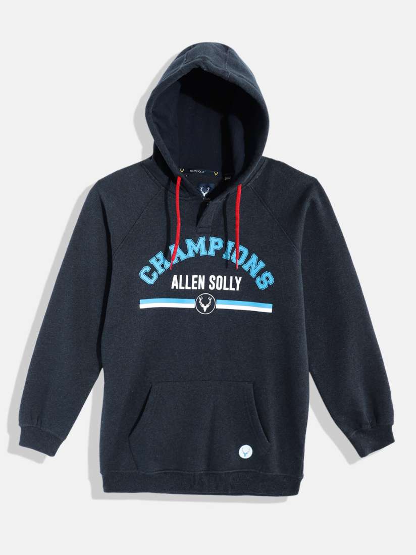 Buy Allen Solly Junior Boys Typography Print Hooded Sweatshirt Sweatshirts for Boys 18724146 Myntra