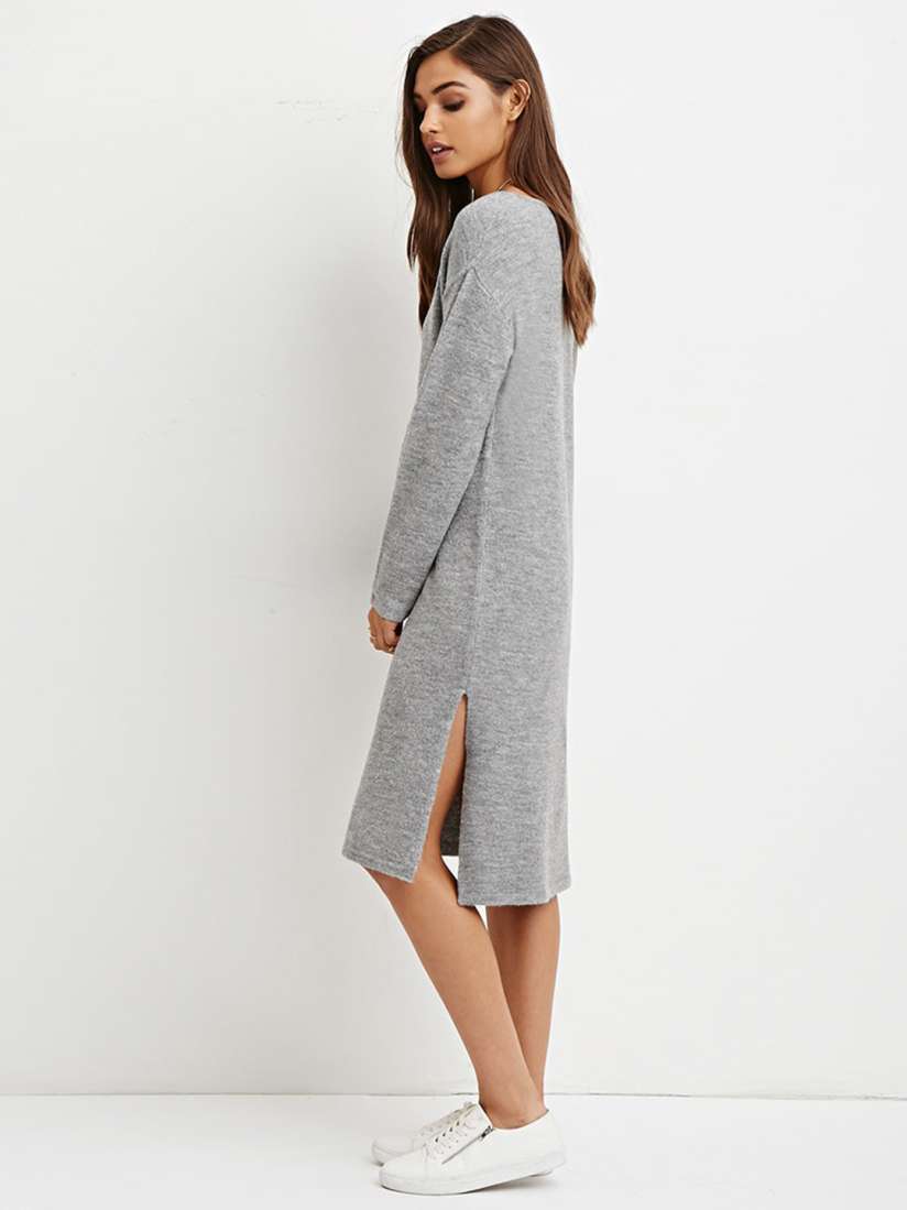 Buy FOREVER 21 Women Grey Melange Solid Sweater Dress Dresses for Women 1872429 Myntra