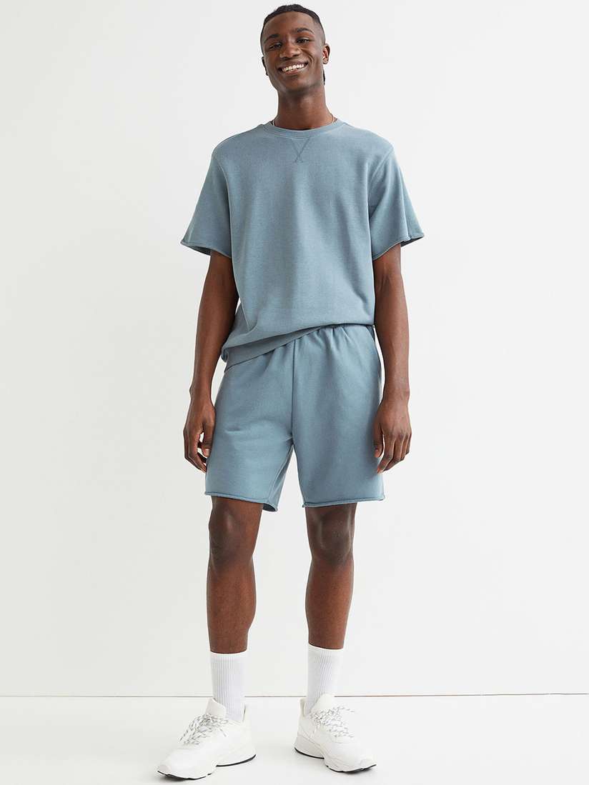 Buy H&M Men Turquoise Blue Regular Fit Sweatshirt Shorts Shorts