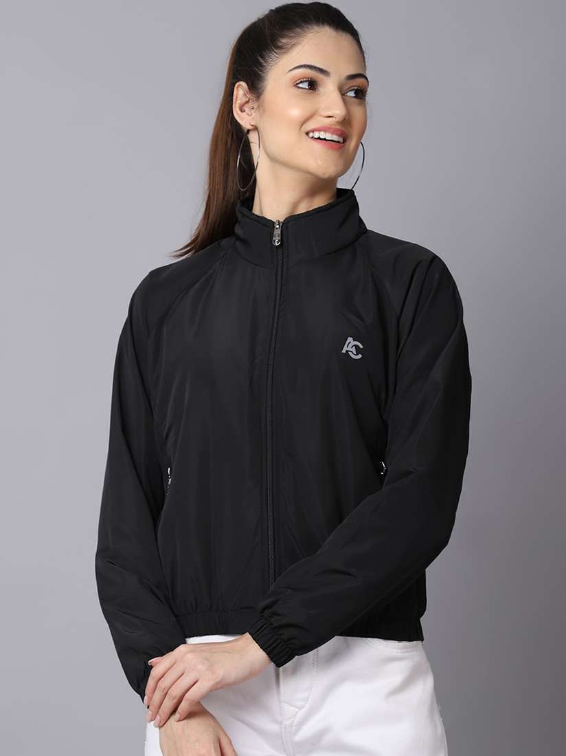 Cropped Black Windbreaker Coleman Athletics Apparel Legacy Crop