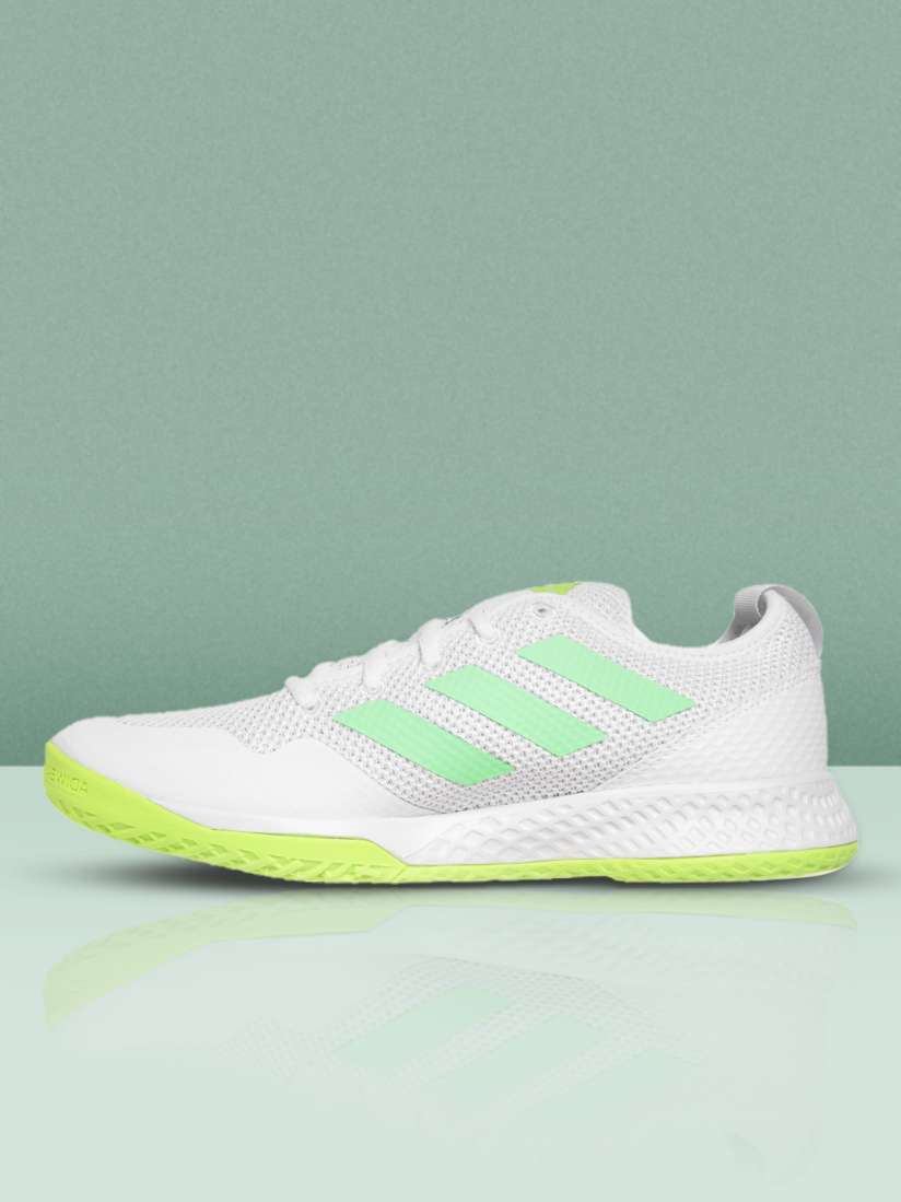 Buy ADIDAS Men White Fluorescent Green Woven Design Court Flash Tennis Shoes Sports Shoes for Men 18737762 Myntra