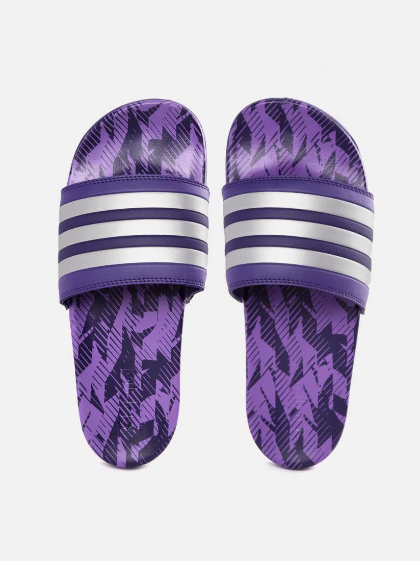 Buy ADIDAS Unisex Purple Silver Toned Striped Adilette Comfort Sliders Flip Flops for Unisex 18738266 Myntra