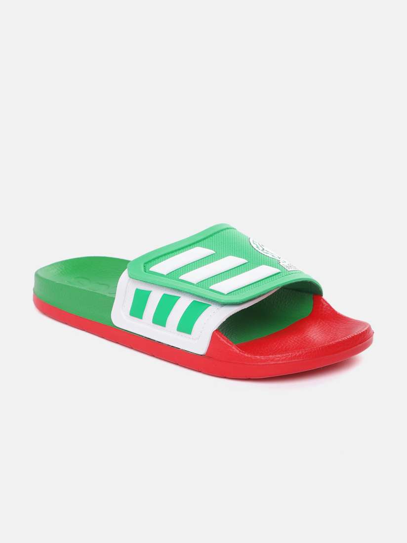 Green adidas sliders store