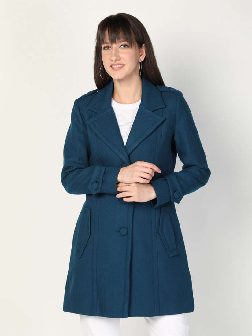 Buy HONNETE Women Teal Blue Solid Winter Coat Coats for Women 18743702 Myntra