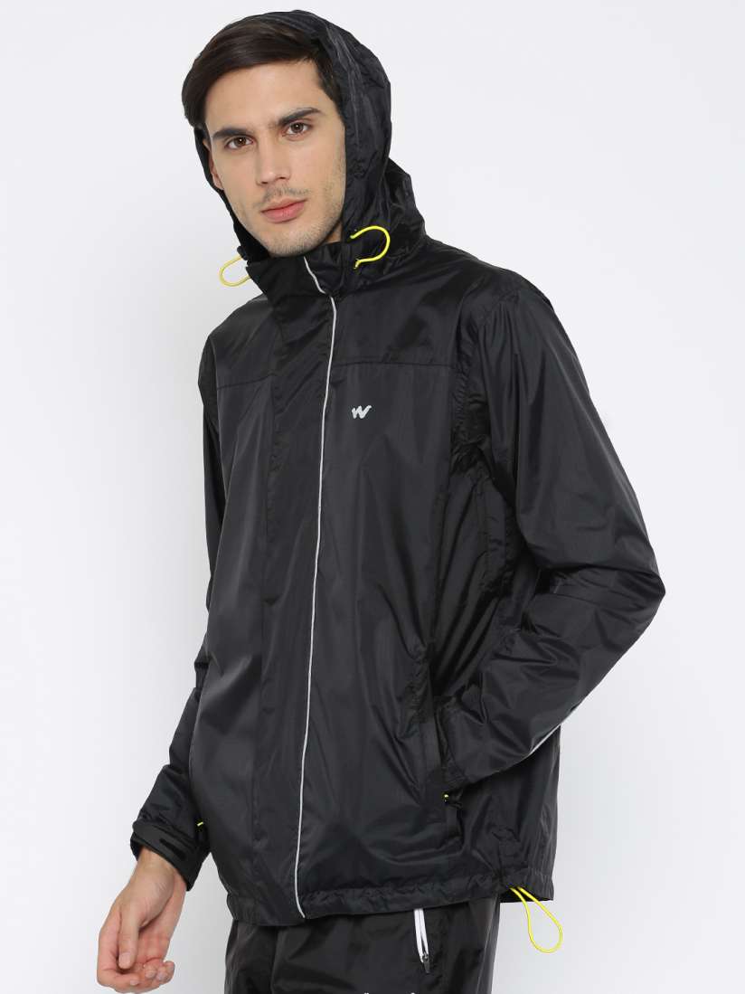 Buy Wildcraft Black Hooded Rain Jacket Rain Jacket for Men Myntra