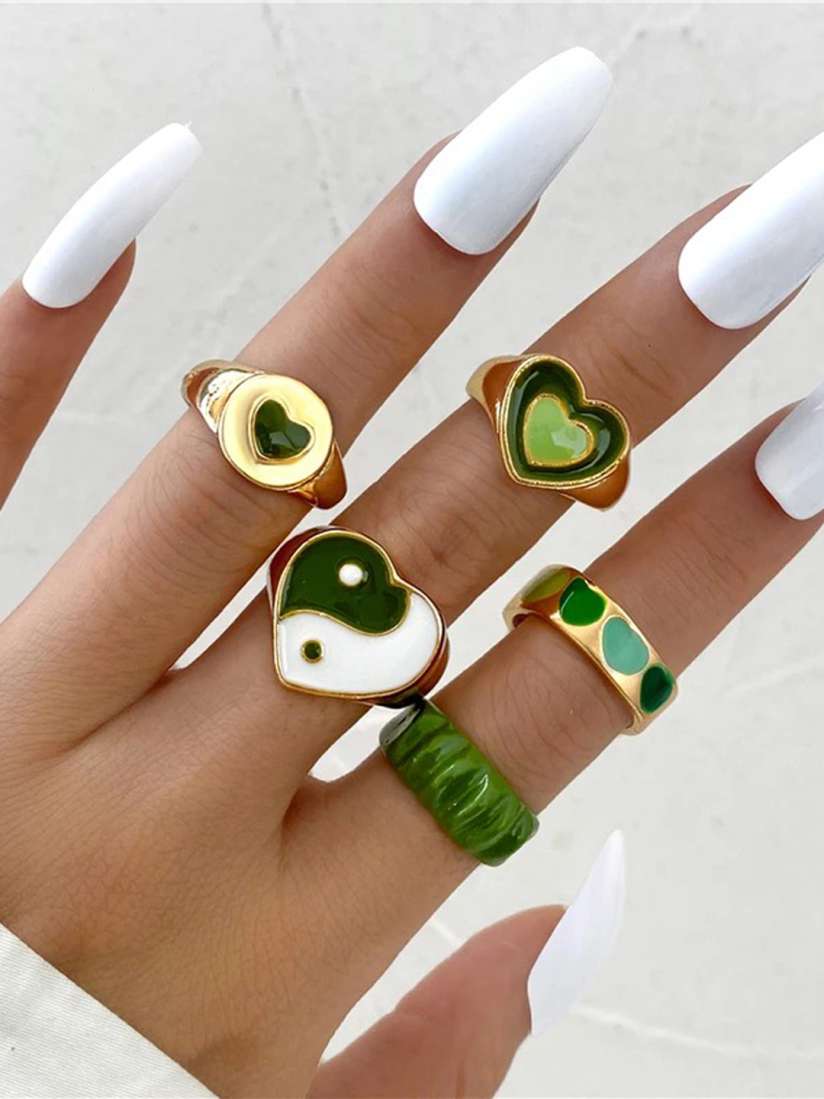 Buy Shining Diva Fashion Set Of 5 Gold Plated Boho Finger Ring Ring for Women 18751474 Myntra