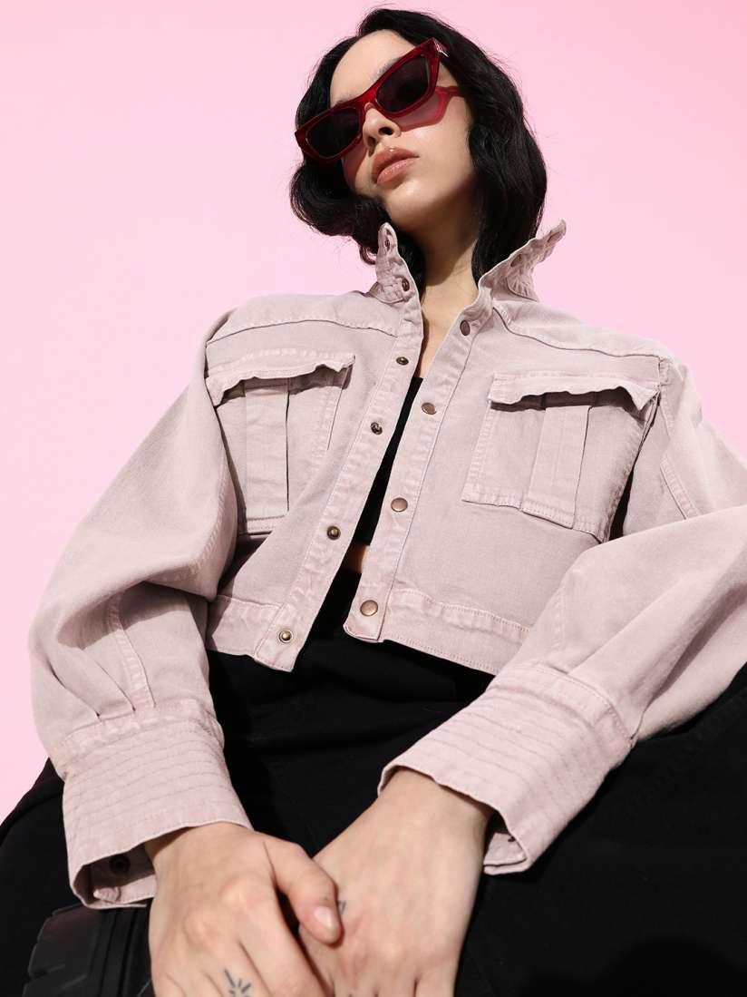 Boxy crop denim jacket new arrivals