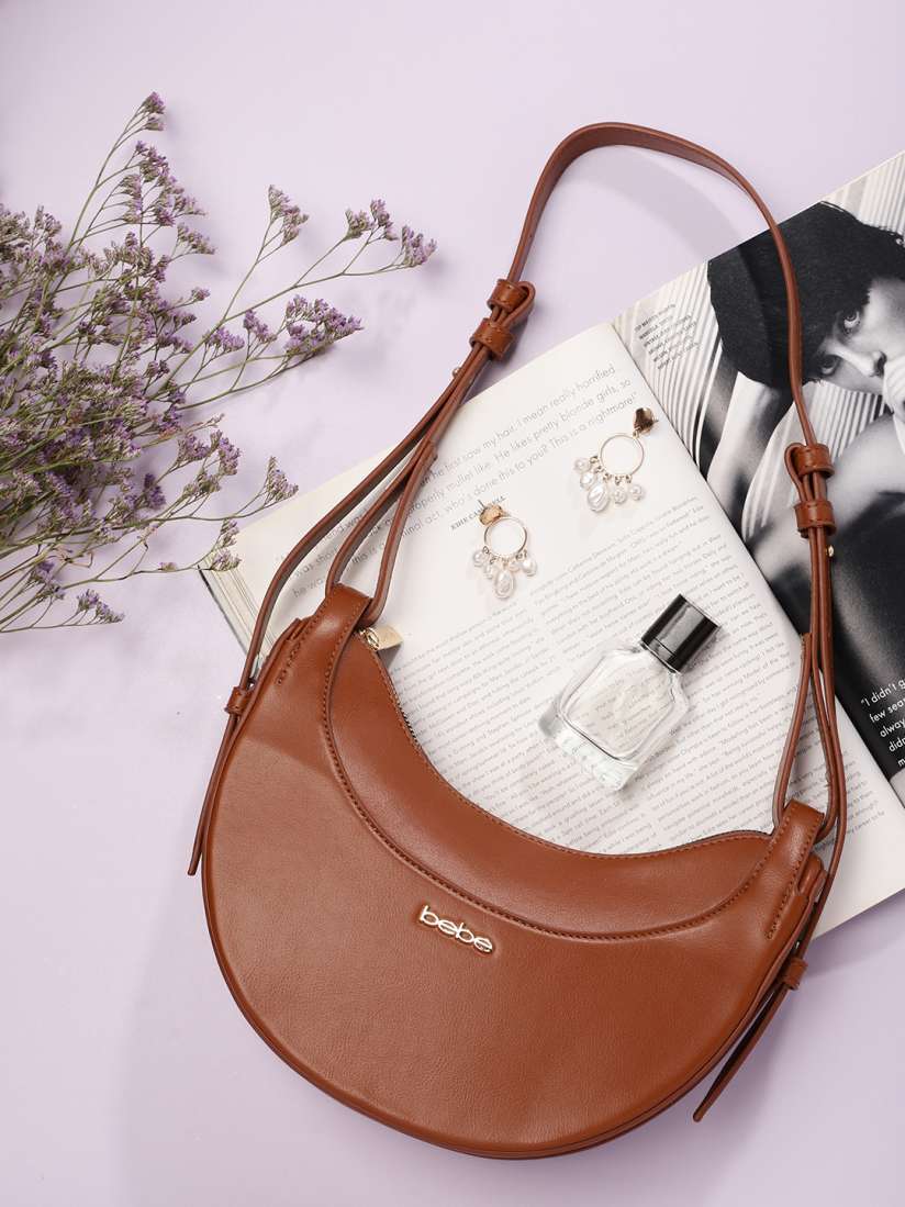 Buy bebe Women Tan Brown Structured Hobo Bag Handbags for Women 18755172 Myntra