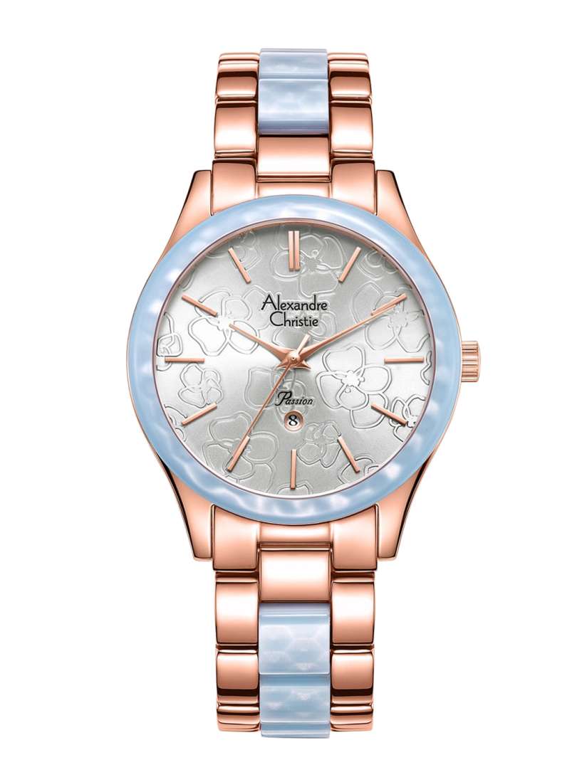 Buy Alexandre Christie Women Rose Gold Toned Embellished Dial Stainless Steel Straps Analogue Watch Watches for Women 18757264 Myntra