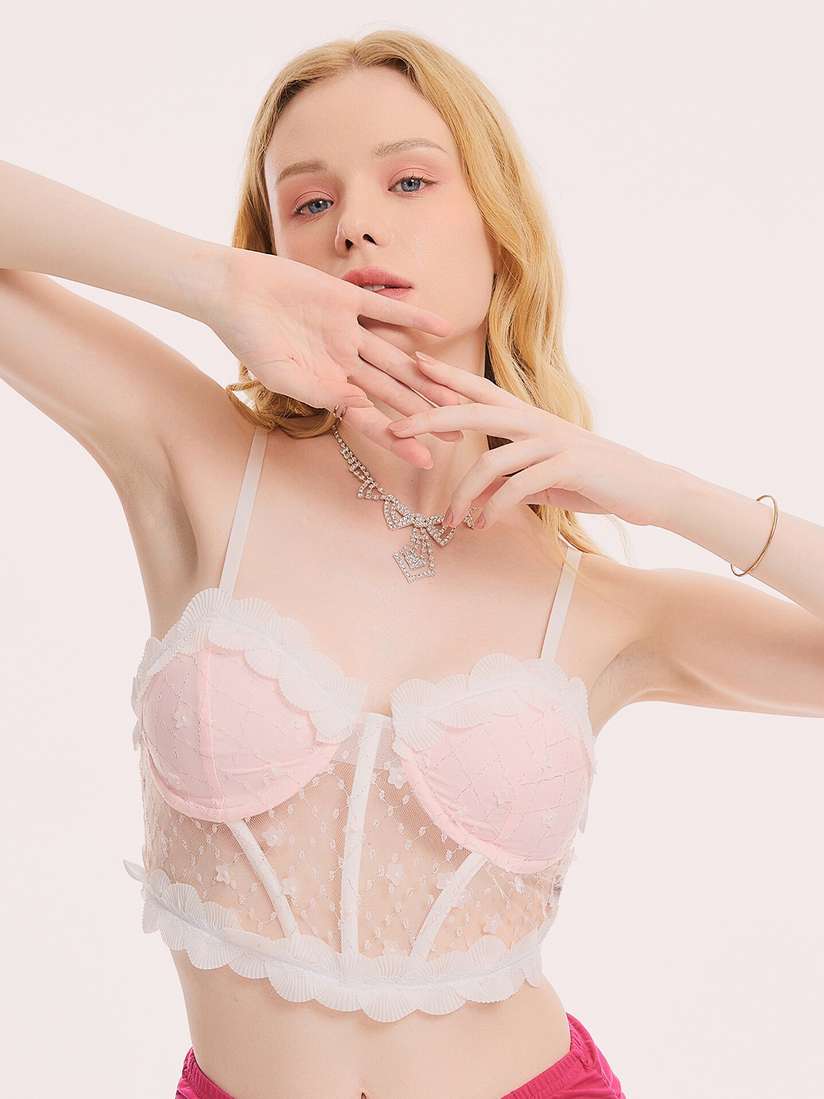 pink lace bralette top