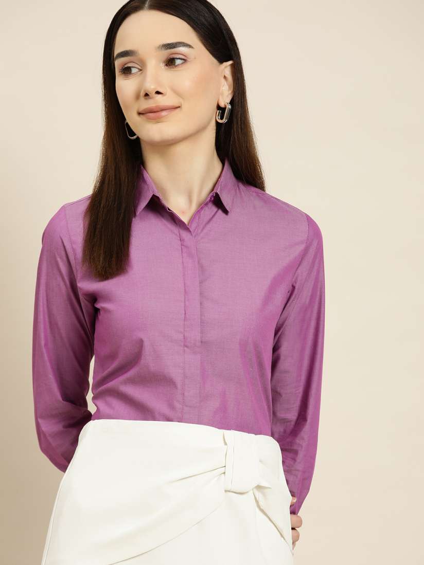 Cotton formal shirts for ladies online