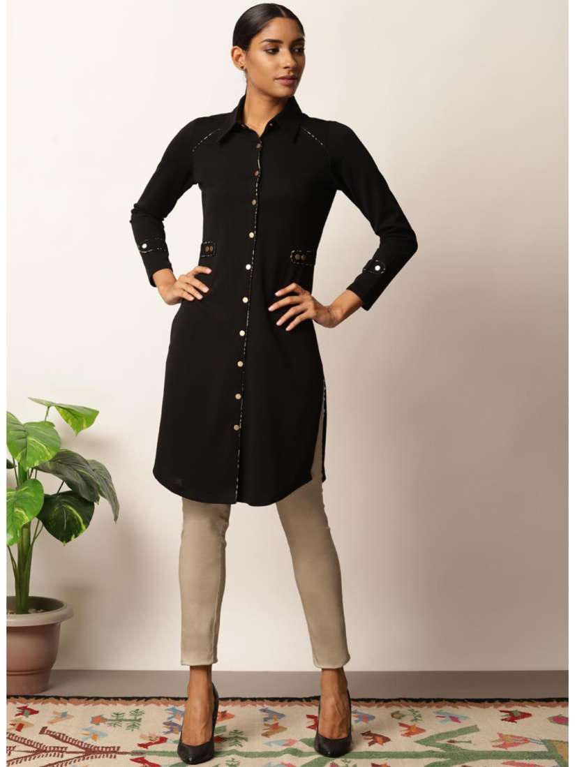Black kurtis myntra hot sale