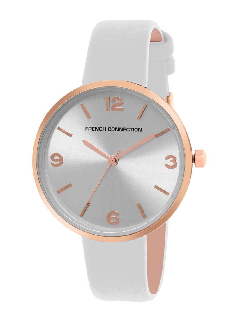 Buy French Connection Women Silver Toned Dial White Leather Straps Analogue Watch FCN00019D Watches for Women 18779262 Myntra