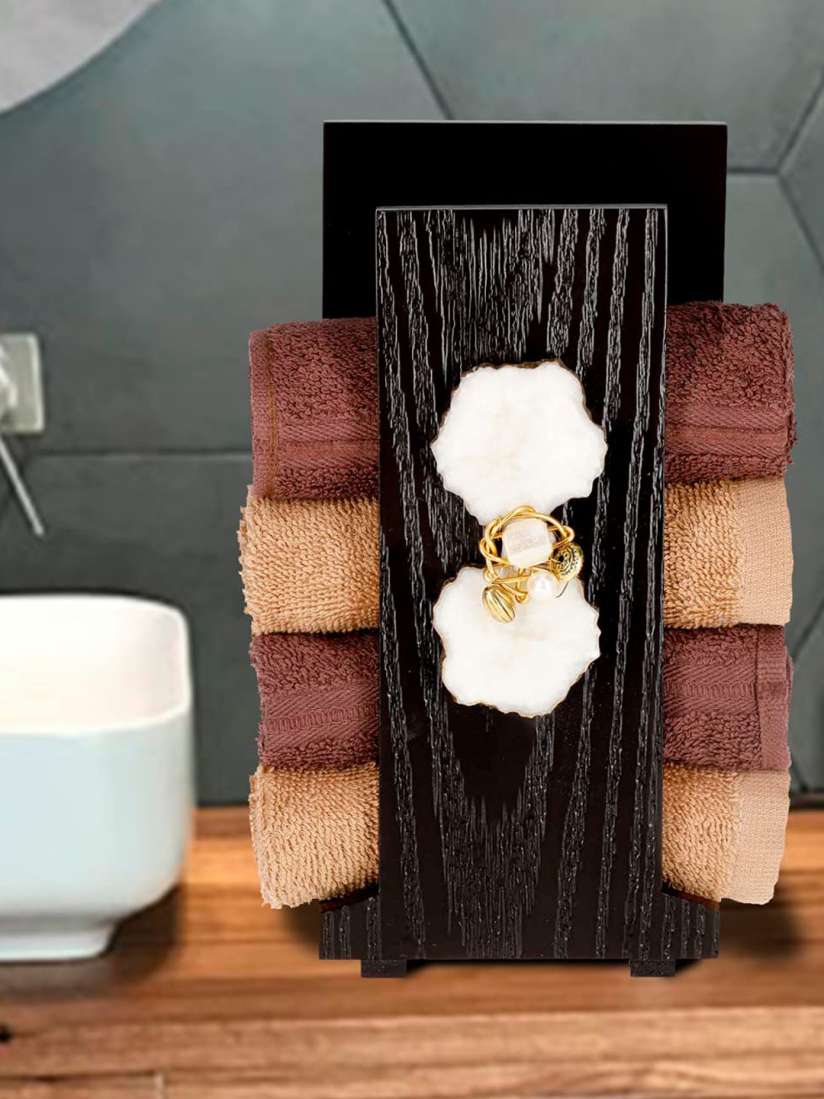 Buy COCKTAIL Brown Solid Wooden Hand Towel Holder Hooks and Holders for Unisex 18780502 Myntra