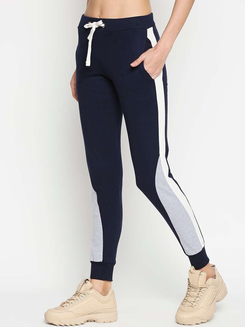 Buy JHANKHI Women Blue Solid Cotton Slim Fit Joggers Track Pants for Women 18782242 Myntra