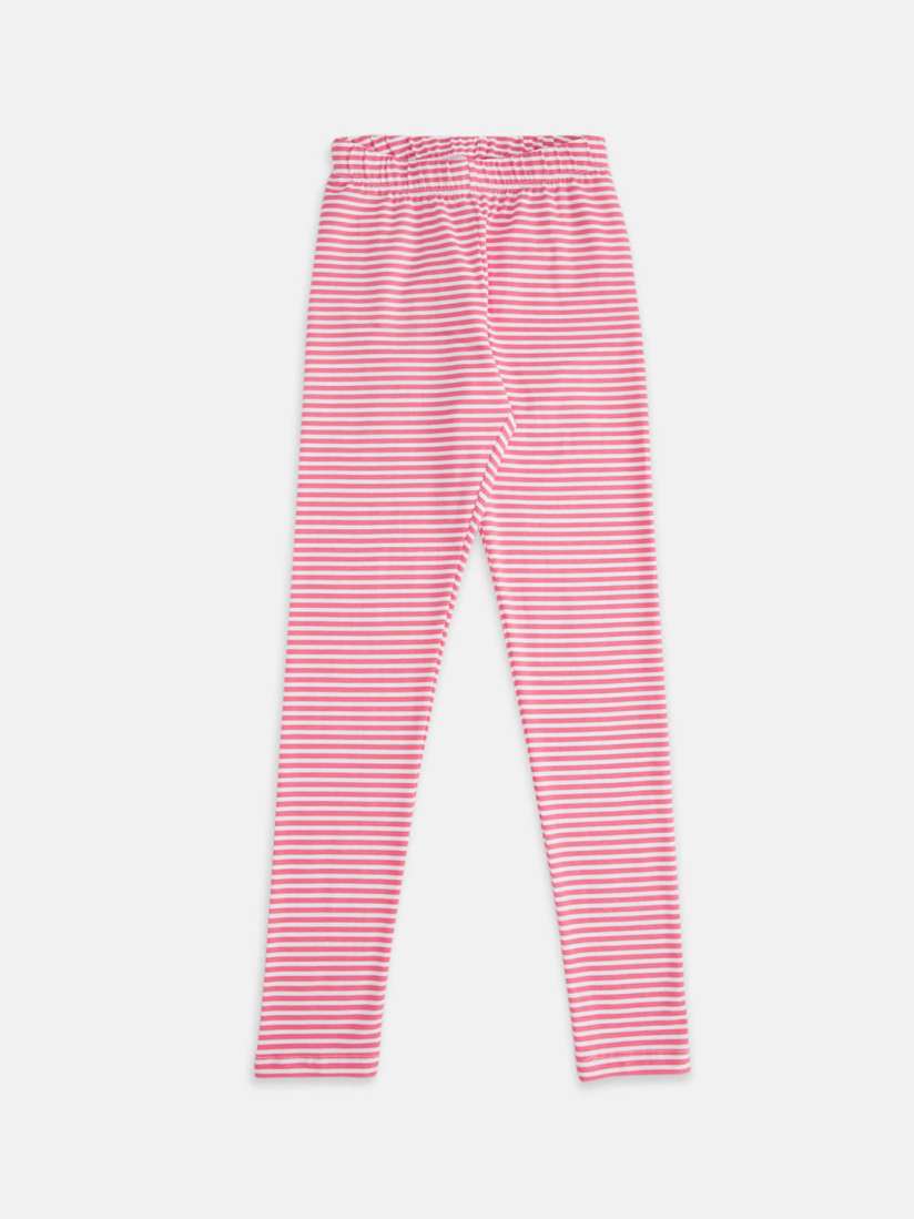 Pink and white striped leggings shop