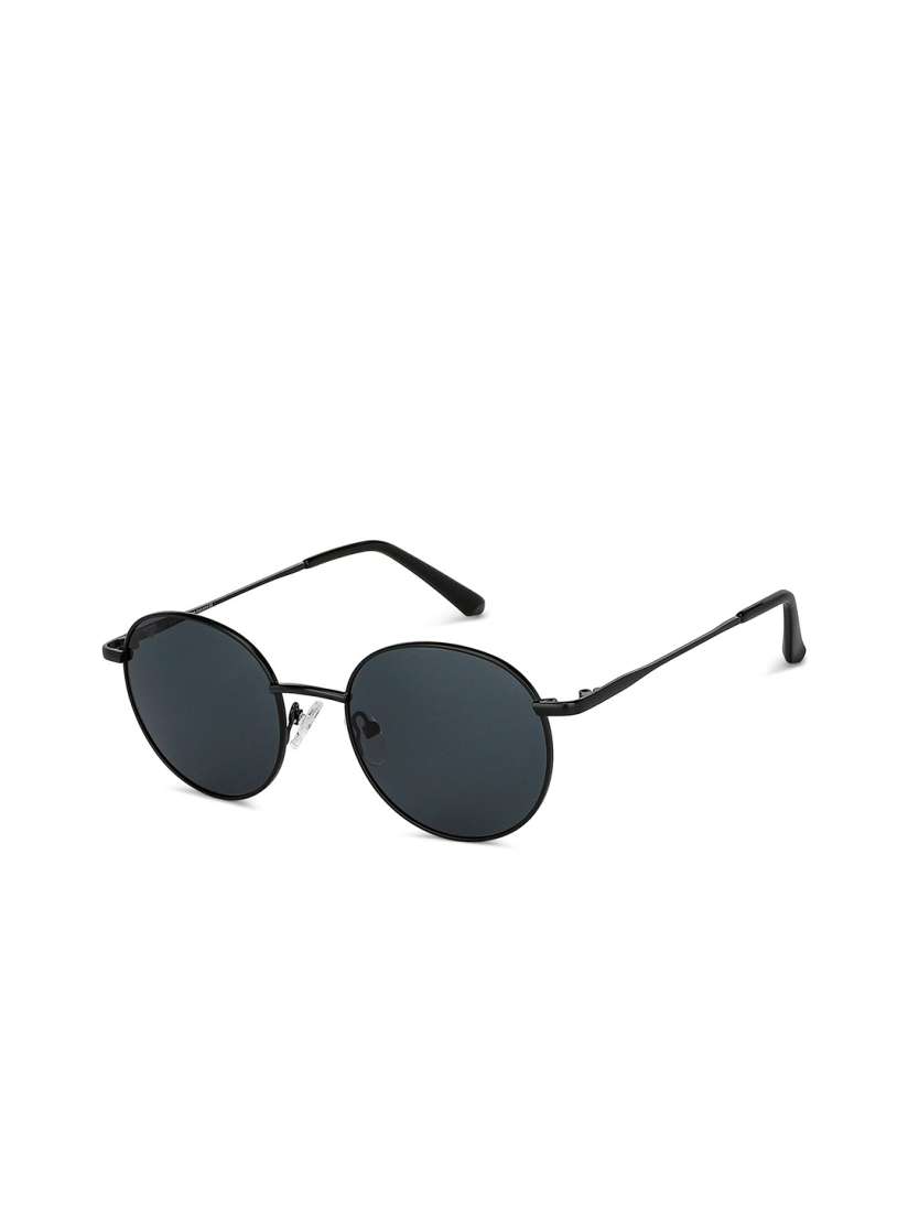 Black round lens sunglasses discount