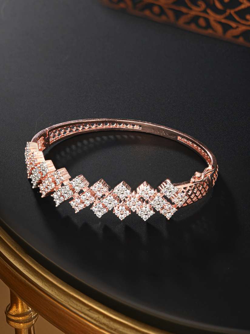 Buy Saraf RS Jewellery Women Rose Gold Plated White Brass AD Bangle Style Bracelet Bracelet for Women 18787458 Myntra